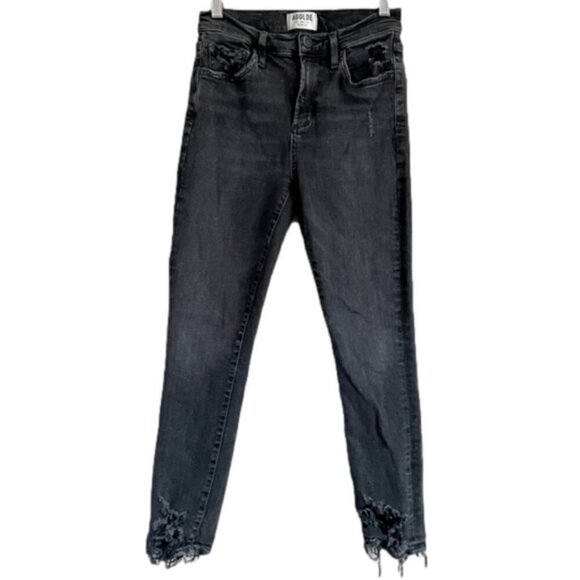 Agolde Black Sophie High Rise Skinny Crop Jeans - 26" - Picture 2 of 9